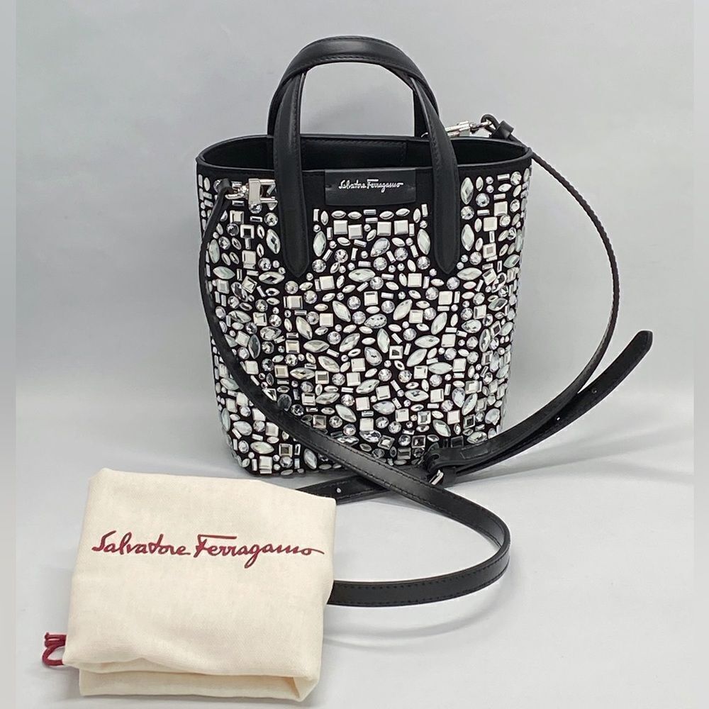 Salvatore Ferragamo Crystal-Embellished Mini Tote